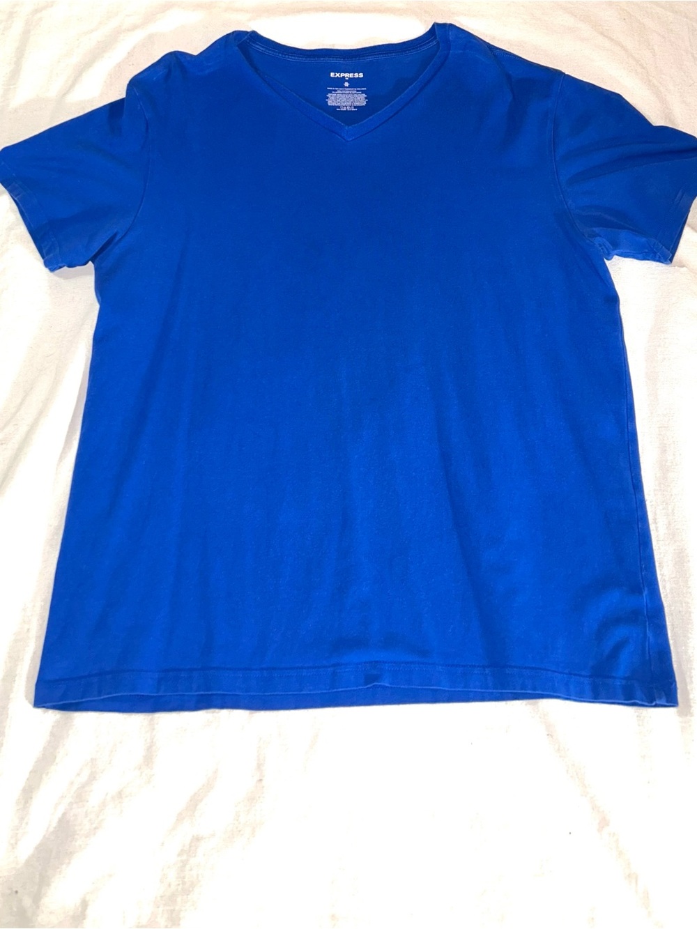 Express Men's V-Neck Tee in Cobalt Blue